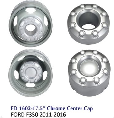 FD1602-17.5 chromuotas centrinis dangtelis